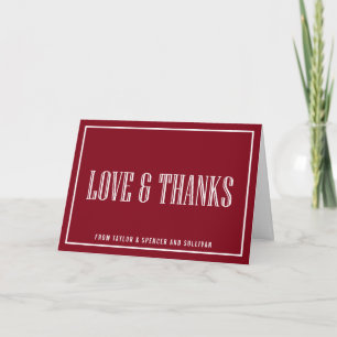 Carte De Remerciements Mariage Brique Rouge Typographie Classique