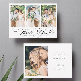 Carte De Remerciements Mariage Calligraphie Tourbillonnante Romantique 4