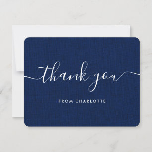 Carte De Remerciements Mariage campagnard bleu marine Fête des mariées An