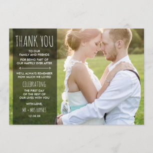 Carte de remerciements mariage - Carte plat