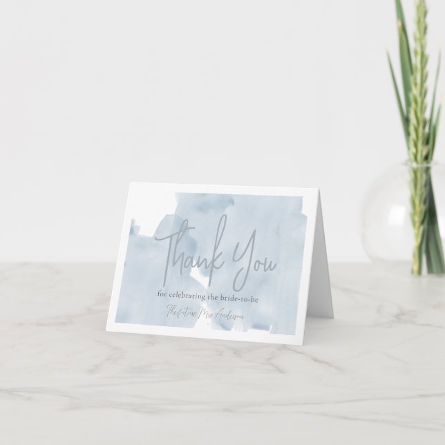 Carte De Remerciements Mariage Céleste Aquarelle Fête de Mariage (Devant)