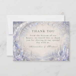 Carte De Remerciements Mariage Céleste d'Hiver Éthéré