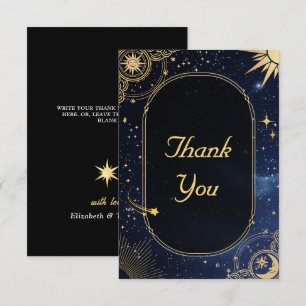 Carte De Remerciements Mariage céleste du soleil et de la lune