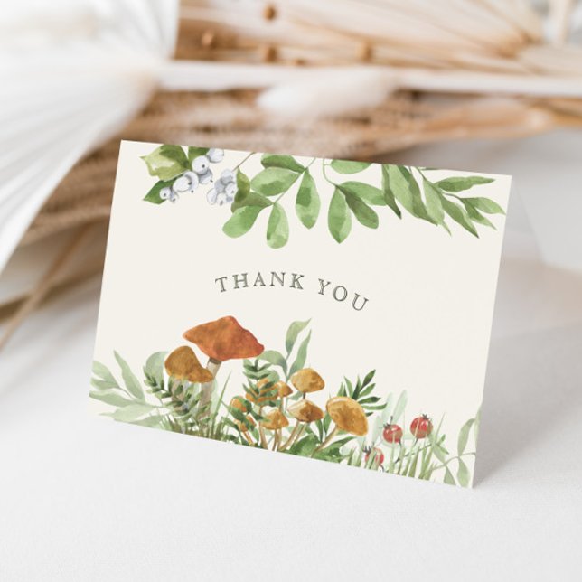 Carte De Remerciements Mariage Champêtre Toadstool Fleurs de Mariée (Créateur téléchargé)