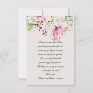 carte de remerciements Mariage "Cherry Tree"