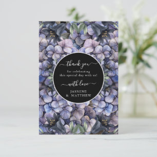 Carte De Remerciements Mariage chic à l'aquarelle classique avec des fleu