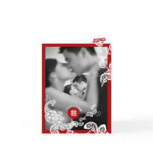 Mariage chinois double Xi Boho rouge
