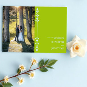 Carte De Remerciements Mariage Citron Vert & Bleu Côté Mer