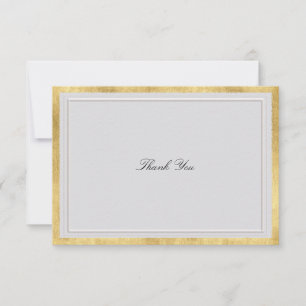 Carte De Remerciements Mariage Classique Moderne Formel Faux Or Ivoire
