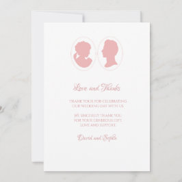 Carte De Remerciements Mariage classique Regency rose caméo