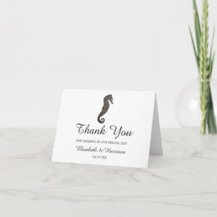 Carte De Remerciements Mariage Clay Seahorse Beach