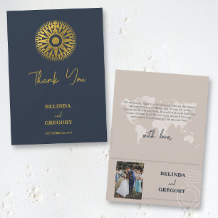 Carte De Remerciements Mariage Compass de passeport de mariage de destina