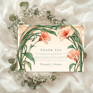 Carte De Remerciements Mariage Coral Bloom
