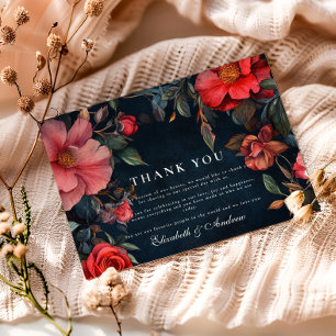 Carte De Remerciements Mariage Crimson Noir