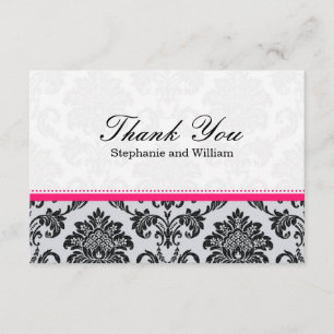 Carte de remerciements Mariage Damask Hot Pink