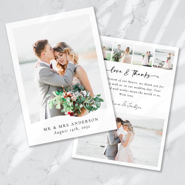 Carte De Remerciements Mariage d'amour et de remerciements multi-images m (Créateur téléchargé)