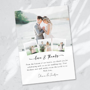 Carte De Remerciements Mariage d'amour et de remerciements multi-images m
