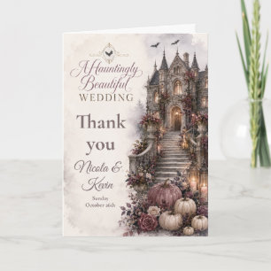 Carte De Remerciements Mariage dans un manoir gothique hanté