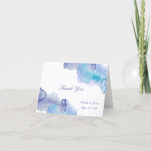 Carte de remerciements Mariage d'aquarelle contemp