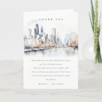 Mariage d'aquarelle de Chicago, Illinois City Scap