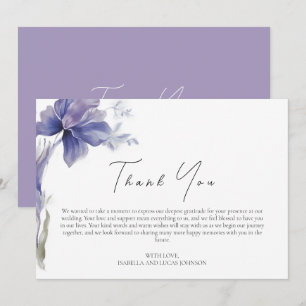 Carte De Remerciements Mariage d'aquarelle Iris violet