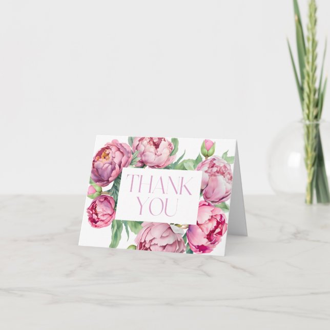 Carte De Remerciements Mariage d'aquarelle rose pâle (Devant)