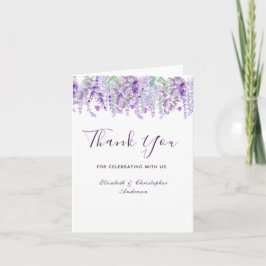 Carte De Remerciements Mariage d'aquarelle végétale de lavande