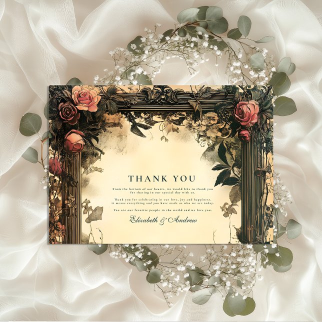 Carte De Remerciements Mariage Dark Romance Art Nouveau (Créateur téléchargé)