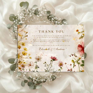 Carte De Remerciements Mariage de automne de prairie fleur sauvage