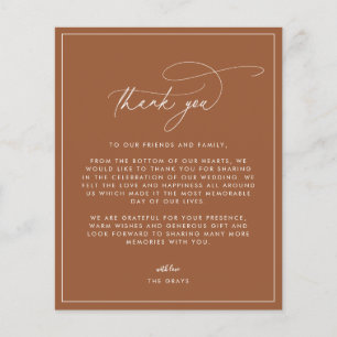 Carte de remerciements Mariage de automne en terre