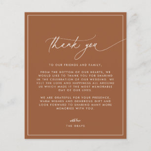 Carte de remerciements Mariage de automne en terre