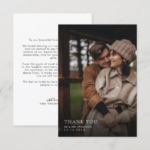 Carte De Remerciements Mariage de bordure de l'ombre minimaliste de la ph