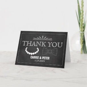 Carte De Remerciements Mariage de Bowties et Pearls