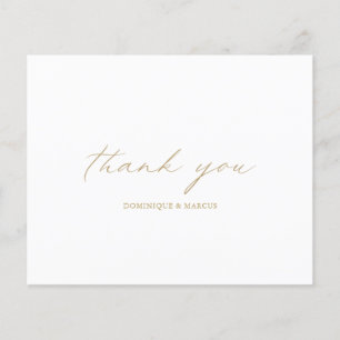 Carte de remerciements Mariage de budget Gold Chic