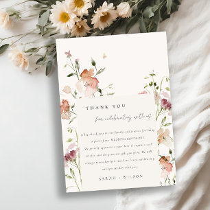 Carte De Remerciements Mariage de cadre floral à mousse souple