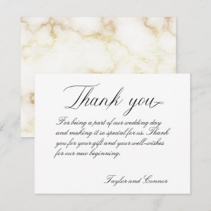 Carte de remerciements Mariage de calligraphie cla