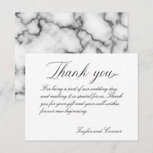 Carte de remerciements Mariage de calligraphie cla