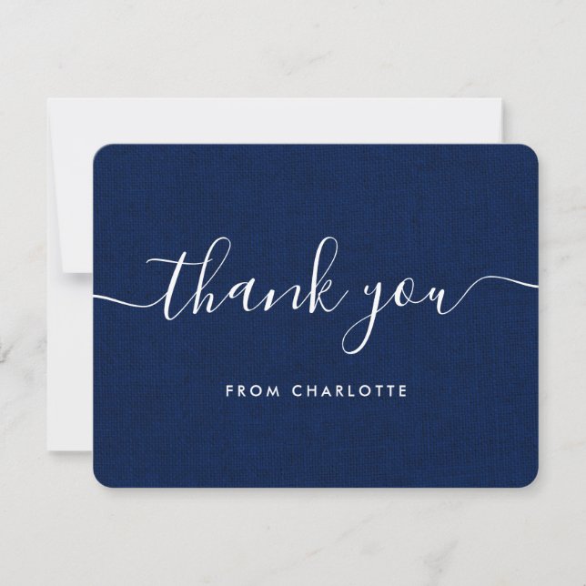 Carte De Remerciements Mariage de campagne bleu marine Fête prénatale Ann (Devant)