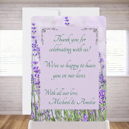 Carte de remerciements Mariage de champs Lavender