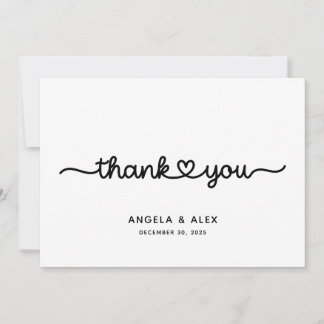 Carte De Remerciements Mariage de coeur mignon