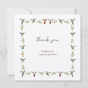 Carte De Remerciements Mariage de colibri