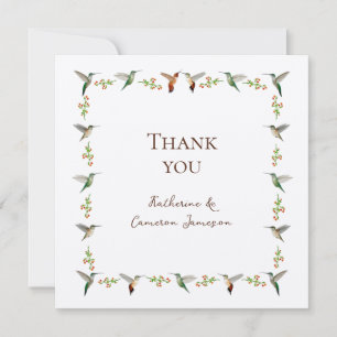 Carte De Remerciements Mariage de colibris