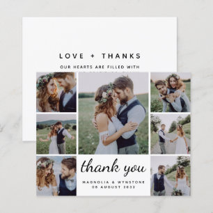 Carte de remerciements Mariage de Collage de photo