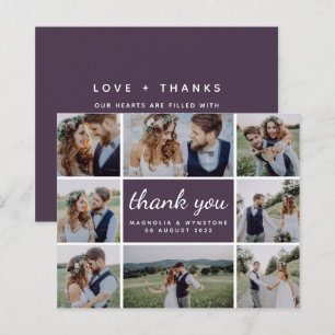 Carte de remerciements Mariage de Collage de photo