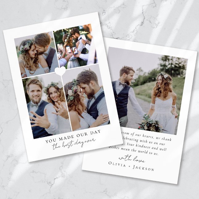 Carte De Remerciements Mariage de Collage de photos du meilleur jour (Créateur téléchargé)
