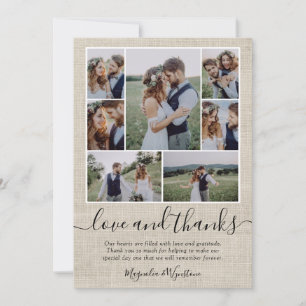 Carte De Remerciements Mariage de collection de photos Burlap