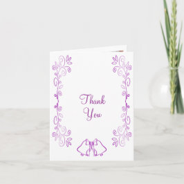 Carte De Remerciements Mariage de conception de défilement de cloches vio