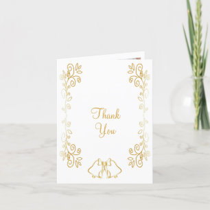 Carte De Remerciements Mariage de conception Gold Bells
