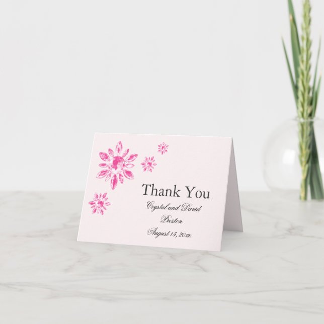 Carte de remerciements Mariage de Crystal (rose) (Devant)