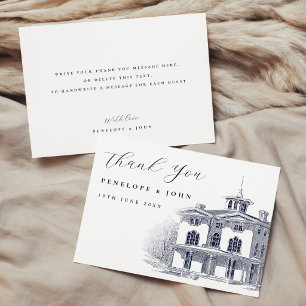 Carte De Remerciements Mariage de Destination dans une Élégante Villa Ita